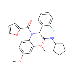 COc1ccc(N(C(=O)c2ccco2)[C@@H](C(=O)NC2CCCC2)c2ccccc2F)c(OC)c1 ZINC000013025776