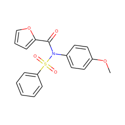 COc1ccc(N(C(=O)c2ccco2)S(=O)(=O)c2ccccc2)cc1 ZINC000000646771