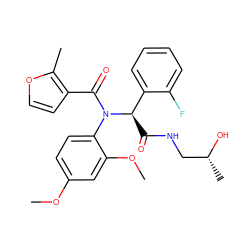 COc1ccc(N(C(=O)c2ccoc2C)[C@H](C(=O)NC[C@@H](C)O)c2ccccc2F)c(OC)c1 ZINC000040406456