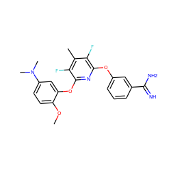 COc1ccc(N(C)C)cc1Oc1nc(Oc2cccc(C(=N)N)c2)c(F)c(C)c1F ZINC000013474047