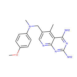 COc1ccc(N(C)Cc2cnc3nc(N)nc(N)c3c2C)cc1 ZINC000003814975