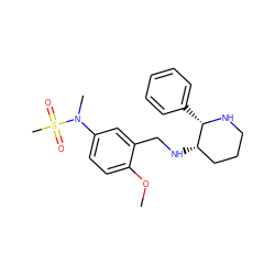 COc1ccc(N(C)S(C)(=O)=O)cc1CN[C@H]1CCCN[C@H]1c1ccccc1 ZINC000026675175