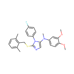 COc1ccc(N(C)c2cnc(SCc3c(C)cccc3C)n2-c2ccc(F)cc2)cc1OC ZINC001772634772