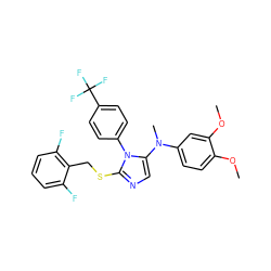 COc1ccc(N(C)c2cnc(SCc3c(F)cccc3F)n2-c2ccc(C(F)(F)F)cc2)cc1OC ZINC001772639781