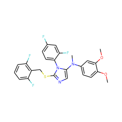 COc1ccc(N(C)c2cnc(SCc3c(F)cccc3F)n2-c2ccc(F)cc2F)cc1OC ZINC001772638682