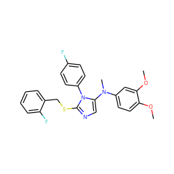 COc1ccc(N(C)c2cnc(SCc3ccccc3F)n2-c2ccc(F)cc2)cc1OC ZINC001772626333