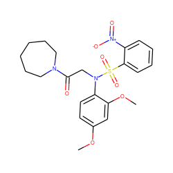 COc1ccc(N(CC(=O)N2CCCCCC2)S(=O)(=O)c2ccccc2[N+](=O)[O-])c(OC)c1 ZINC000000853198