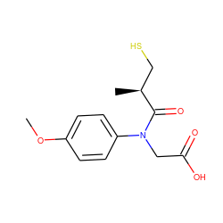 COc1ccc(N(CC(=O)O)C(=O)[C@@H](C)CS)cc1 ZINC000028261329