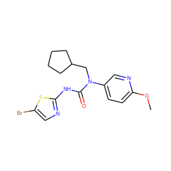 COc1ccc(N(CC2CCCC2)C(=O)Nc2ncc(Br)s2)cn1 ZINC000028130403