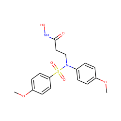 COc1ccc(N(CCC(=O)NO)S(=O)(=O)c2ccc(OC)cc2)cc1 ZINC000060049605