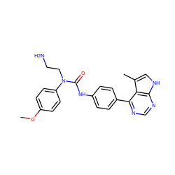 COc1ccc(N(CCN)C(=O)Nc2ccc(-c3ncnc4[nH]cc(C)c34)cc2)cc1 ZINC000299865596