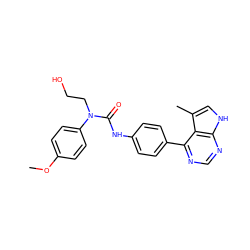 COc1ccc(N(CCO)C(=O)Nc2ccc(-c3ncnc4[nH]cc(C)c34)cc2)cc1 ZINC000299854731