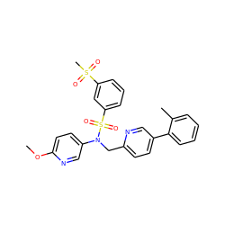 COc1ccc(N(Cc2ccc(-c3ccccc3C)cn2)S(=O)(=O)c2cccc(S(C)(=O)=O)c2)cn1 ZINC000040863638