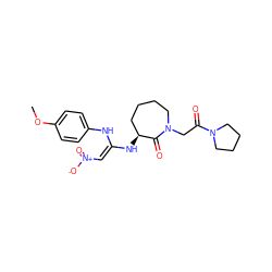 COc1ccc(N/C(=C\[N+](=O)[O-])N[C@H]2CCCCN(CC(=O)N3CCCC3)C2=O)cc1 ZINC000101060761