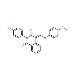 COc1ccc(N/C=C2/C(=O)N(c3ccc(OC)cc3)C(=O)c3ccccc32)cc1 ZINC000100363599