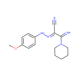 COc1ccc(N/N=C(\C#N)C(=N)N2CCCCC2)cc1 ZINC000000066850