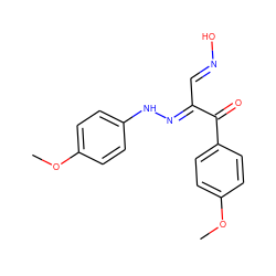 COc1ccc(N/N=C(\C=N\O)C(=O)c2ccc(OC)cc2)cc1 ZINC000100364220