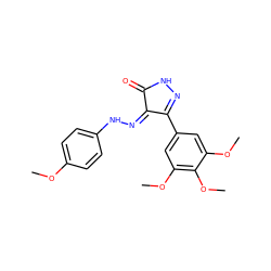 COc1ccc(N/N=C2\C(=O)NN=C2c2cc(OC)c(OC)c(OC)c2)cc1 ZINC000049036662