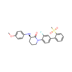 COc1ccc(N[C@@H]2CCCN(c3ccc(-c4ccccc4S(C)(=O)=O)cc3F)C2=O)cc1 ZINC000053070569