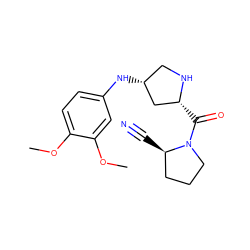 COc1ccc(N[C@@H]2CN[C@H](C(=O)N3CCC[C@H]3C#N)C2)cc1OC ZINC000028521445