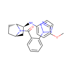 COc1ccc(N[C@H]2C[C@H]3CC[C@H]2N3C(=O)c2ccccc2-n2nccn2)nc1 ZINC000473171412