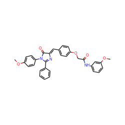 COc1ccc(N2C(=O)/C(=C/c3ccc(OCC(=O)Nc4cccc(OC)c4)cc3)N=C2c2ccccc2)cc1 ZINC000473114686