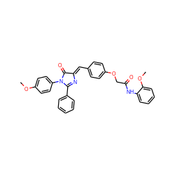 COc1ccc(N2C(=O)/C(=C/c3ccc(OCC(=O)Nc4ccccc4OC)cc3)N=C2c2ccccc2)cc1 ZINC000473112061