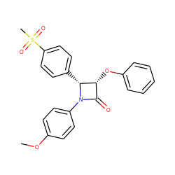 COc1ccc(N2C(=O)[C@@H](Oc3ccccc3)[C@H]2c2ccc(S(C)(=O)=O)cc2)cc1 ZINC000098085384