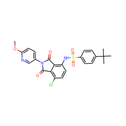 COc1ccc(N2C(=O)c3c(Cl)ccc(NS(=O)(=O)c4ccc(C(C)(C)C)cc4)c3C2=O)cn1 ZINC000653843972