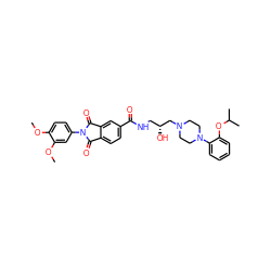 COc1ccc(N2C(=O)c3ccc(C(=O)NC[C@@H](O)CN4CCN(c5ccccc5OC(C)C)CC4)cc3C2=O)cc1OC ZINC000026271539