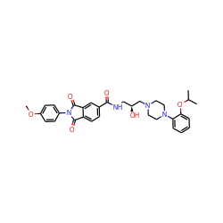 COc1ccc(N2C(=O)c3ccc(C(=O)NC[C@H](O)CN4CCN(c5ccccc5OC(C)C)CC4)cc3C2=O)cc1 ZINC000026273802