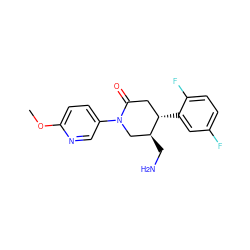 COc1ccc(N2C[C@H](CN)[C@@H](c3cc(F)ccc3F)CC2=O)cn1 ZINC000169312407