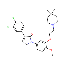 COc1ccc(N2CC=C(c3ccc(Cl)c(Cl)c3)C2=O)cc1OCCN1CCC(C)(C)CC1 ZINC000040763337