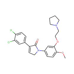 COc1ccc(N2CC=C(c3ccc(Cl)c(Cl)c3)C2=O)cc1OCCN1CCCC1 ZINC000003819075