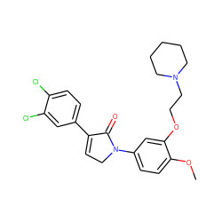 COc1ccc(N2CC=C(c3ccc(Cl)c(Cl)c3)C2=O)cc1OCCN1CCCCC1 ZINC000040567490