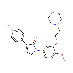 COc1ccc(N2CC=C(c3ccc(Cl)cc3)C2=O)cc1OCCN1CCCCC1 ZINC000040565371