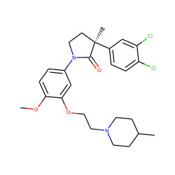 COc1ccc(N2CC[C@@](C)(c3ccc(Cl)c(Cl)c3)C2=O)cc1OCCN1CCC(C)CC1 ZINC000003819078