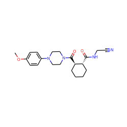 COc1ccc(N2CCN(C(=O)[C@@H]3CCCC[C@H]3C(=O)NCC#N)CC2)cc1 ZINC000095555172