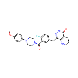 COc1ccc(N2CCN(C(=O)c3cc(Cc4n[nH]c(=O)c5c4NCCC5)ccc3F)CC2)cc1 ZINC000149102367