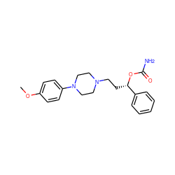 COc1ccc(N2CCN(CC[C@H](OC(N)=O)c3ccccc3)CC2)cc1 ZINC000095576148