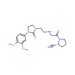 COc1ccc(N2CCN(CCNCC(=O)N3CCC[C@@H]3C#N)C2=O)cc1OC ZINC000043080713