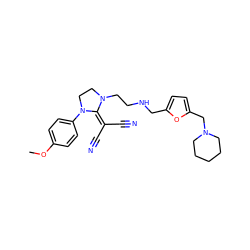 COc1ccc(N2CCN(CCNCc3ccc(CN4CCCCC4)o3)C2=C(C#N)C#N)cc1 ZINC000036338476