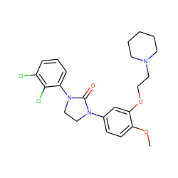 COc1ccc(N2CCN(c3cccc(Cl)c3Cl)C2=O)cc1OCCN1CCCCC1 ZINC000028528167