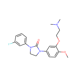 COc1ccc(N2CCN(c3cccc(F)c3)C2=O)cc1OCCN(C)C ZINC000028528455