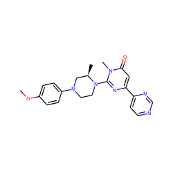 COc1ccc(N2CCN(c3nc(-c4ccncn4)cc(=O)n3C)[C@H](C)C2)cc1 ZINC000114416626