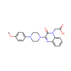 COc1ccc(N2CCN(c3nc4ccccc4n(CC(=O)O)c3=O)CC2)cc1 ZINC000169342607