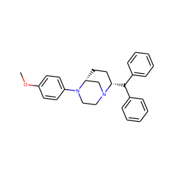 COc1ccc(N2CCN3C[C@H]2CC[C@@H]3C(c2ccccc2)c2ccccc2)cc1 ZINC000058623063
