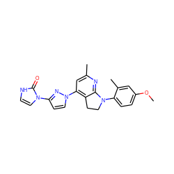 COc1ccc(N2CCc3c(-n4ccc(-n5cc[nH]c5=O)n4)cc(C)nc32)c(C)c1 ZINC000040848187