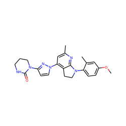 COc1ccc(N2CCc3c(-n4ccc(N5CCCNC5=O)n4)cc(C)nc32)c(C)c1 ZINC000040847085