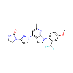 COc1ccc(N2CCc3c(-n4ccc(N5CCNC5=O)n4)cc(C)nc32)c(C(F)F)c1 ZINC000006716354